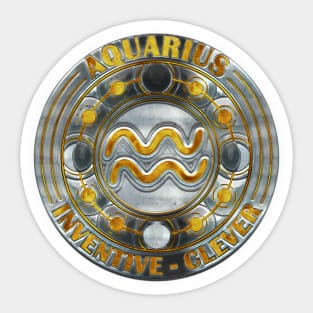 Chrome Aquarius Sticker